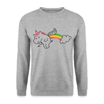 Exhale Unicorn Gifts. Be You Motivational.Unicorns - Unisex Sweatshirt - salt & pepper - Front - Alina (178cm) & Michal (187cm)