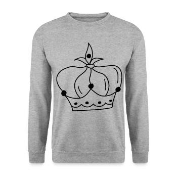 Emoji crown crowns sketch black - Unisex Sweatshirt - salt & pepper - Front - Alina (178cm) & Michal (187cm)