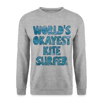 World's Okayest Kite Surfer Dark Blue - Unisex Sweatshirt - salt & pepper - Front - Alina (178cm) & Michal (187cm)