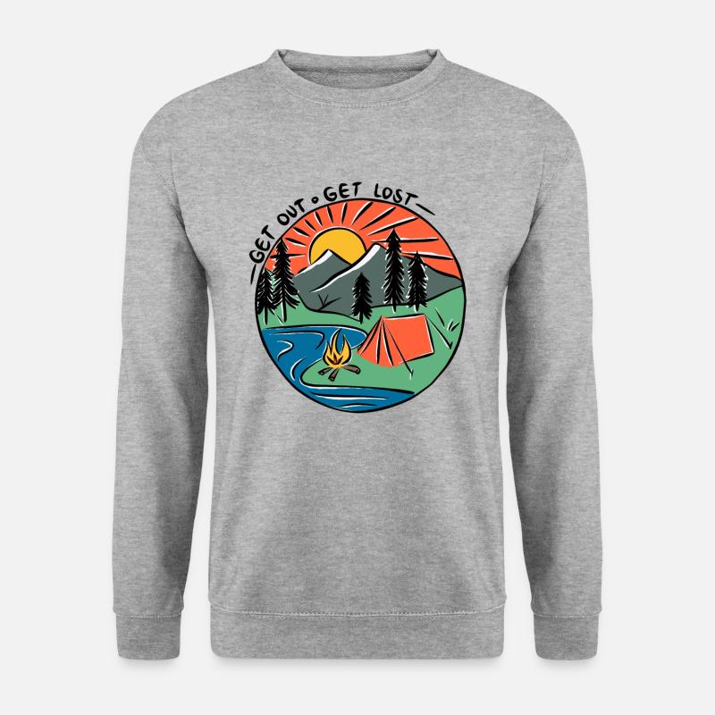 Camping Hiking - Unisex Pullover - Weißgrau meliert