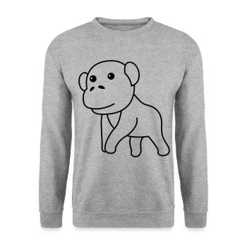Gorilla Comic - Sweat-shirt Unisexe - gris chiné - Devant - Alina (178cm) & Michal (187cm)