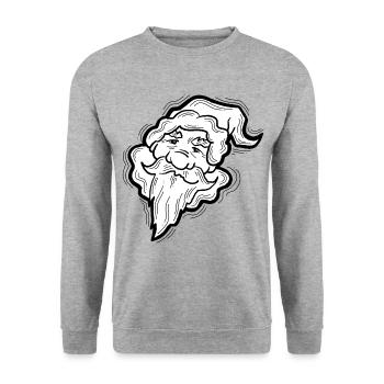 Weihnachtsmann - Unisex Pullover - Weißgrau meliert - Vorne - Alina (178cm) & Michal (187cm)