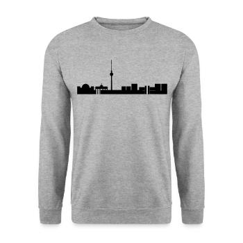 Berlin Skyline - Unisex Sweatshirt - salt & pepper - Front - Alina (178cm) & Michal (187cm)