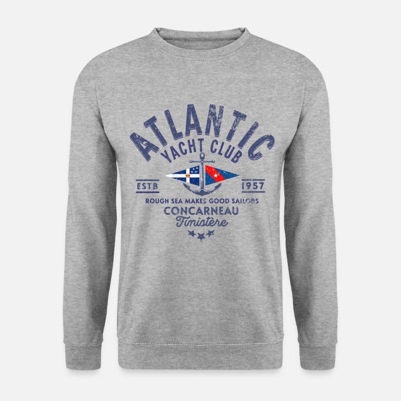 Atlantic Yacht club Concarneau Finistere blc - Unisex Pullover - Weißgrau meliert