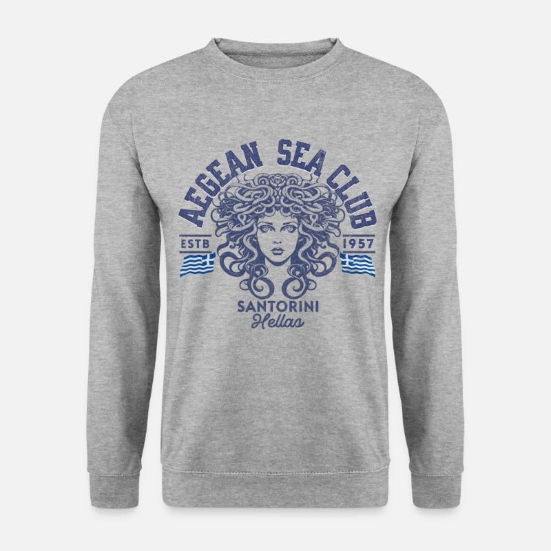 AEGEAN SEA CLUB Santorini blc - Unisex Pullover - Weißgrau meliert