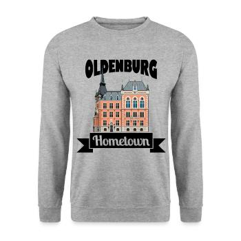 Ville natale d'Oldenburg - Sweat-shirt Unisexe - gris chiné - Devant - Alina (178cm) & Michal (187cm)