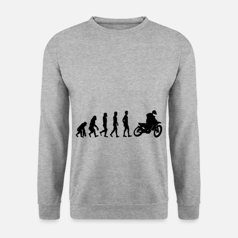 Evolution Motorrad - Unisex Pullover - Weißgrau meliert