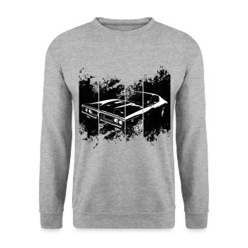 Muscle Car - Unisex Sweatshirt - salt & pepper - Front - Alina (178cm) & Michal (187cm)