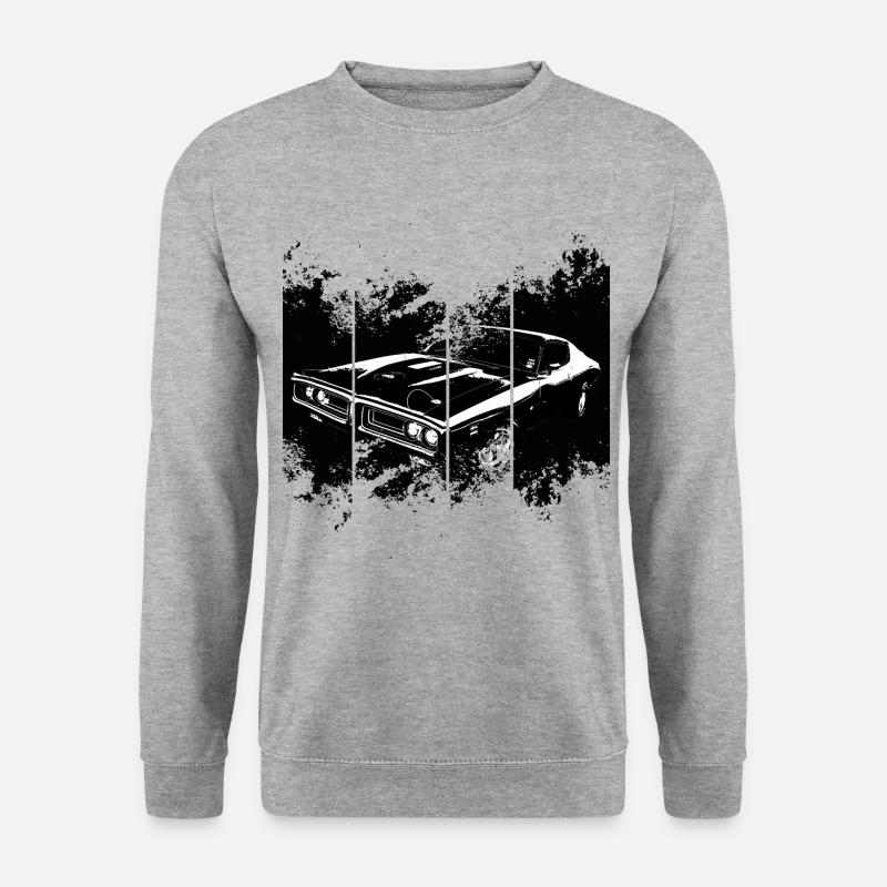 Muscle Car - Unisex Pullover - Weißgrau meliert