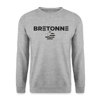 bretonne de coeur - Sweat-shirt Unisexe - gris chiné - Devant - Alina (178cm) & Michal (187cm)