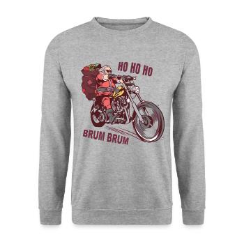 Santa Biker Christmas Costume for Bikers - Unisex Sweatshirt - salt & pepper - Front - Alina (178cm) & Michal (187cm)