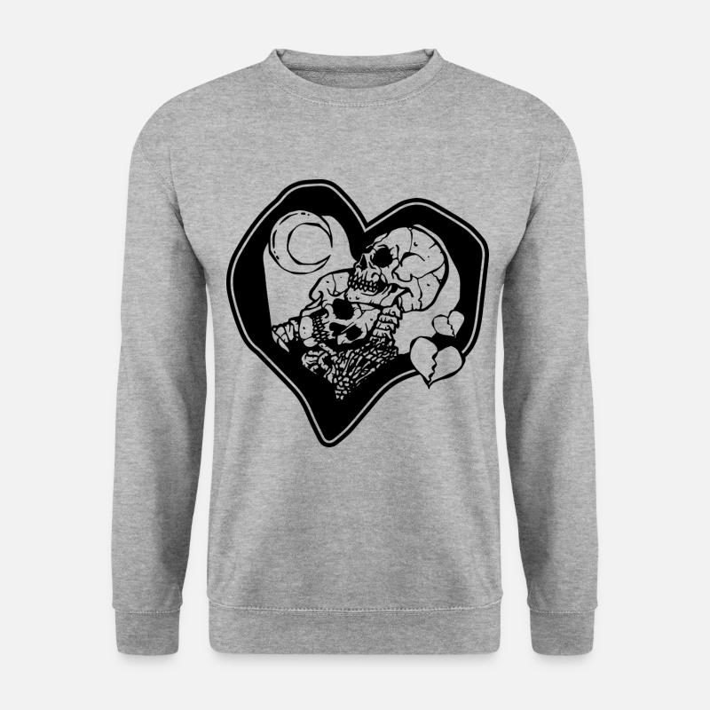 Verliebte Skelette - Unisex Pullover - Weißgrau meliert