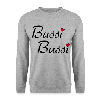 Bussi Bussi - Unisex Pullover - Weißgrau meliert - Vorne - Alina (178cm) & Michal (187cm)