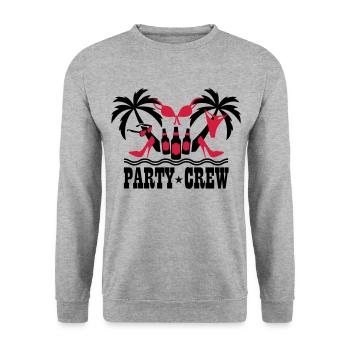 18 Party Crew Insel Urlaub Sex Boys Girls on Tour - Unisex Pullover - Weißgrau meliert - Vorne - Alina (178cm) & Michal (187cm)