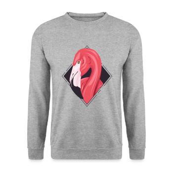 Flamingo été / été / soleil - Sweat-shirt Unisexe - gris chiné - Devant - Alina (178cm) & Michal (187cm)