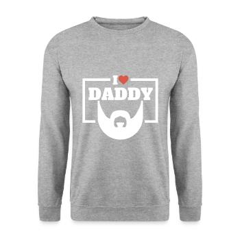 I love daddy / I love daddy father - Unisex Sweatshirt - salt & pepper - Front - Alina (178cm) & Michal (187cm)