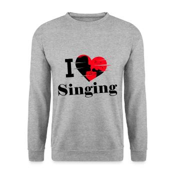 I love singing in a choir - Unisex Sweatshirt - salt & pepper - Front - Alina (178cm) & Michal (187cm)