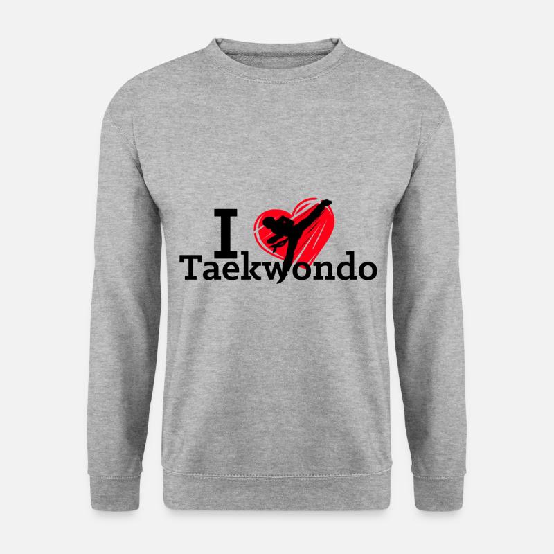 I love Taekwondo Sport - Unisex Pullover - Weißgrau meliert