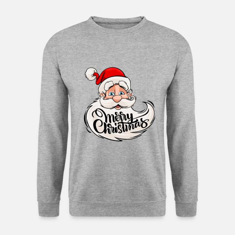 Christmas Santa Claus / Weihnachten - Unisex Pullover - Weißgrau meliert