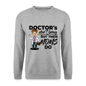 Doctor & Medic - Their Moms Brag - Unisex Sweatshirt - salt & pepper - Front - Alina (178cm) & Michal (187cm)