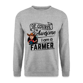 Farmer & Landwirt - Unglaublich - Unisex Pullover - Weißgrau meliert - Vorne - Alina (178cm) & Michal (187cm)