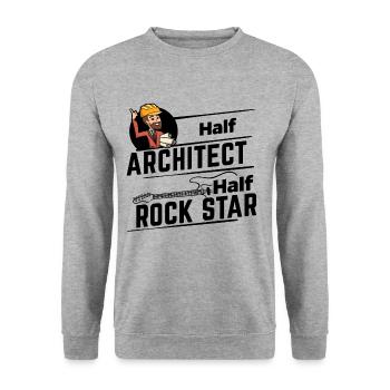 Architecte - Half Rock Star - Sweat-shirt Unisexe - gris chiné - Devant - Alina (178cm) & Michal (187cm)