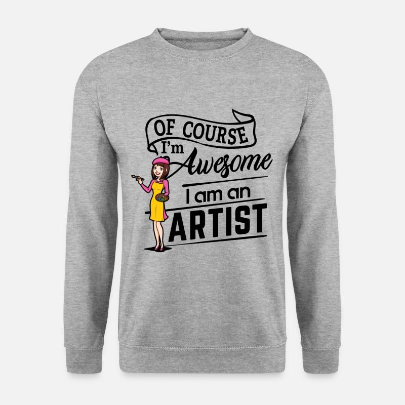 Künstlerin - Unglaublich - Unisex Pullover - Weißgrau meliert