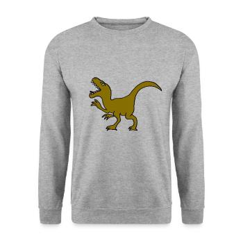 Tyrannosaurus Rex, T-Rex - Unisex Pullover - Weißgrau meliert - Vorne - Alina (178cm) & Michal (187cm)