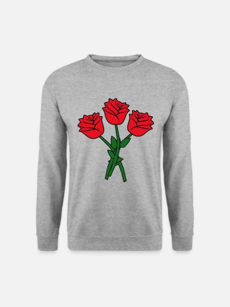 Bouquet of red roses - Unisex Sweatshirt - salt & pepper