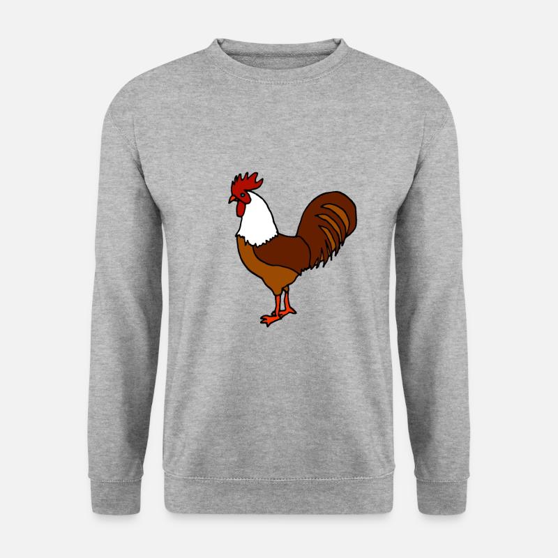Hahn Comic - Unisex Pullover - Weißgrau meliert