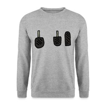 Car, pedals, gas, brake, clutch - Unisex Sweatshirt - salt & pepper - Front - Alina (178cm) & Michal (187cm)