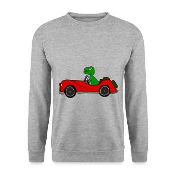 Tyrannosaurus Rex conduit convertible - Sweat-shirt Unisexe - gris chiné - Devant - Alina (178cm) & Michal (187cm)