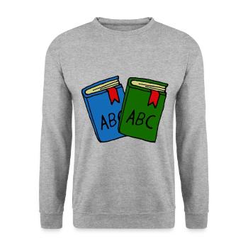 School books, first class, children - Unisex Sweatshirt - salt & pepper - Front - Alina (178cm) & Michal (187cm)