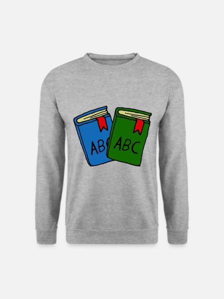 Schulbücher, Erste Klasse, Kinder - Unisex Pullover - Weißgrau meliert