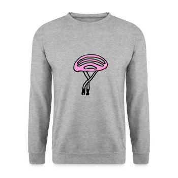 Fahrradhelm pink - Unisex Pullover - Weißgrau meliert - Vorne - Alina (178cm) & Michal (187cm)
