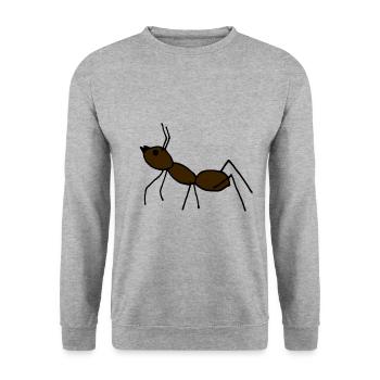 fourmi - Sweat-shirt Unisexe - gris chiné - Devant - Alina (178cm) & Michal (187cm)