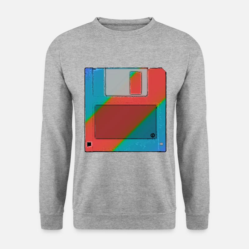 Diskette - Unisex Pullover - Weißgrau meliert