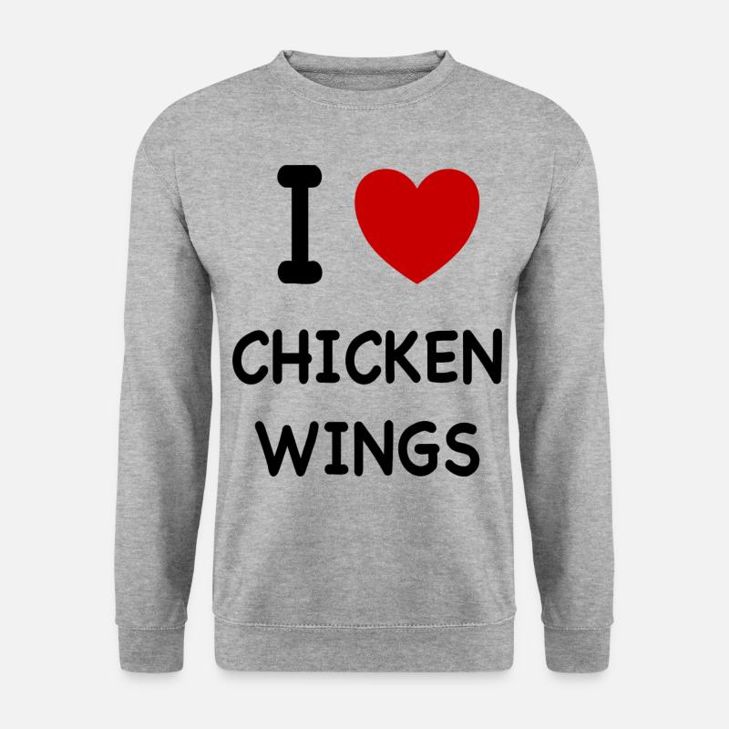 Chicken Wings - Unisex Pullover - Weißgrau meliert