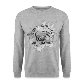 Ours Splash Gris - Nothing compares To Nature - Sweat-shirt Unisexe - gris chiné - Devant - Alina (178cm) & Michal (187cm)