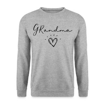 Grandma. Grandma gift - Unisex Sweatshirt - salt & pepper - Front - Alina (178cm) & Michal (187cm)
