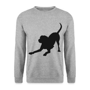 süßer Hund Retriever Hunde Chihuahua Dog Labrador - Unisex Pullover - Weißgrau meliert - Vorne - Alina (178cm) & Michal (187cm)