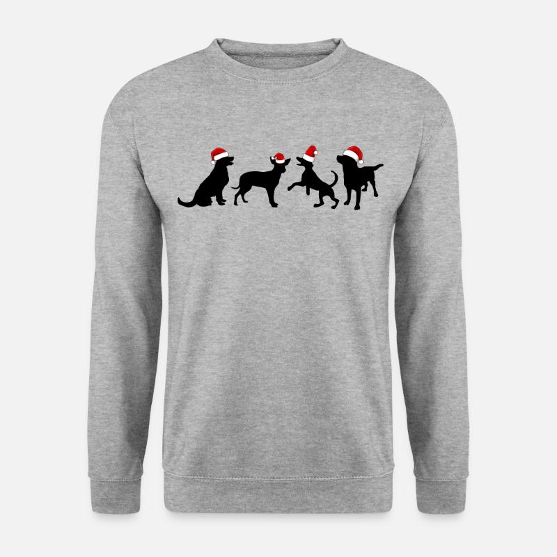 Hund Weihnachten. Weihnachtsgeschenk - Unisex Pullover - Weißgrau meliert