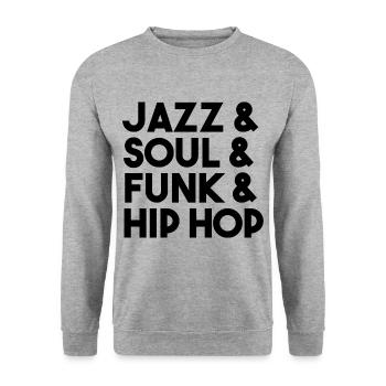 Musique Jazz Soul Funk Hip Hop Musicien Cadeau - Sweat-shirt Unisexe - gris chiné - Devant - Alina (178cm) & Michal (187cm)