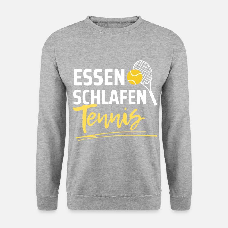 Essen Schlafen Tennis - Unisex Pullover - Weißgrau meliert