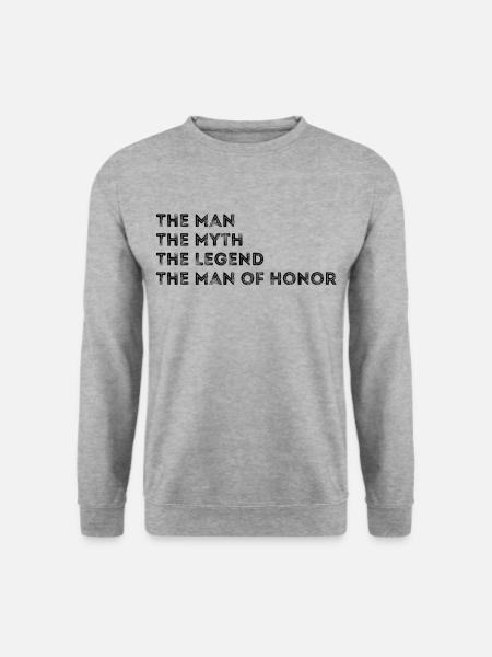 Der Mann Der Mythos Die Legende Der - Unisex Pullover - Weißgrau meliert