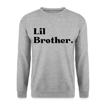 Lil Bro. Little Brother Gift - Unisex Sweatshirt - salt & pepper - Front - Alina (178cm) & Michal (187cm)