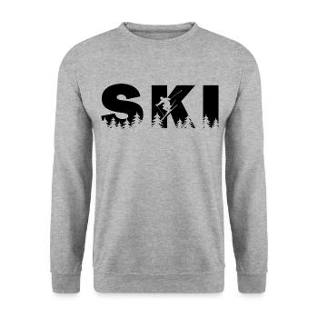 Ski. Ski Winter Sports - Unisex Sweatshirt - salt & pepper - Front - Alina (178cm) & Michal (187cm)