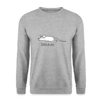 Maus lustiges Design mit Wortspiel - Unisex Pullover - Weißgrau meliert - Vorne - Alina (178cm) & Michal (187cm)