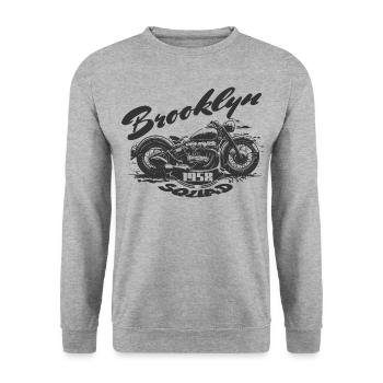 Brooklyn Kader - Unisex Pullover - Weißgrau meliert - Vorne - Alina (178cm) & Michal (187cm)