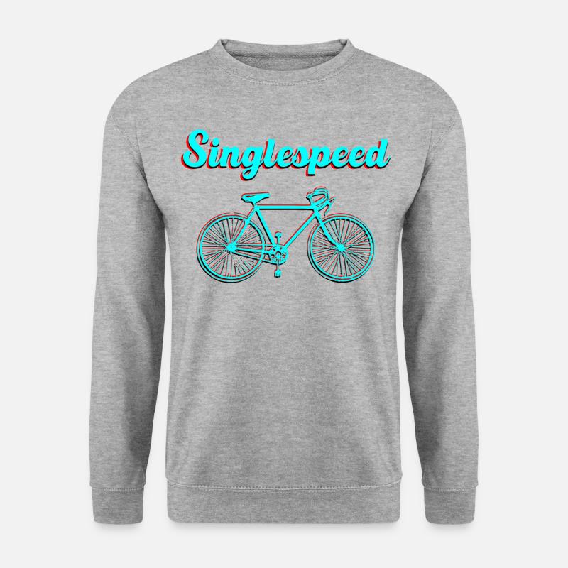Rennrad singlespeed - Unisex Pullover - Weißgrau meliert